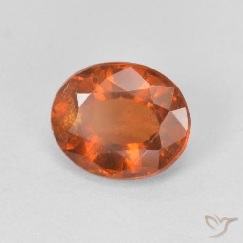 granate hessonita Medium Dark-Orange natural de 1.73 ct, Ovalada, VS