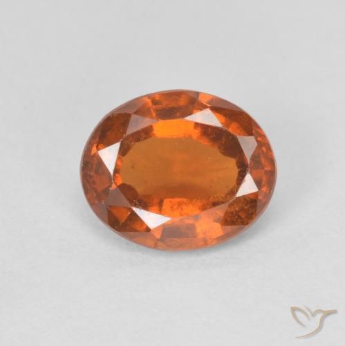 1.37ct Natural Naranja rojizo Granate Hessonita, Ovalada, VS