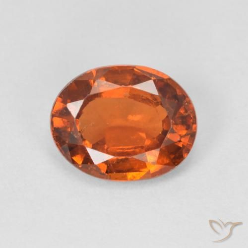 1.53ct Natural Naranja rojizo Granate Hessonita, Ovalada, VS