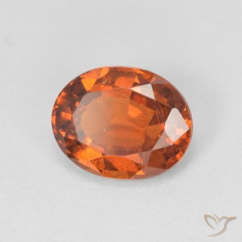 granate hessonita Naranja rojizo natural de 1.53 ct, Ovalada, VS
