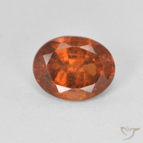 1.53ct Natural Naranja oscuro Granate Hessonita, Ovalada, VS