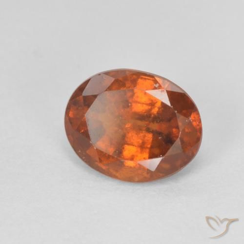 granate hessonita Naranja oscuro natural de 1.53 ct, Ovalada, VS