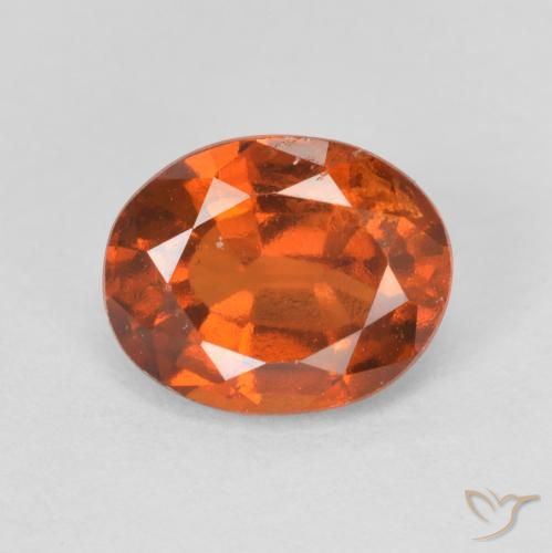 2.06ct Natural Medium Dark-Orange granate hessonita, Ovalada, VS