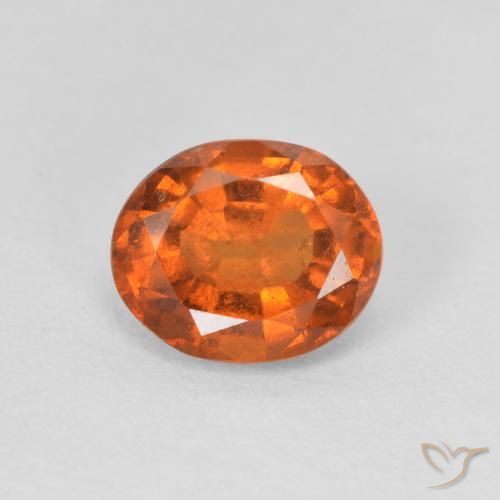 1.39ct Natural Naranja oscuro Granate Hessonita, Ovalada, VS