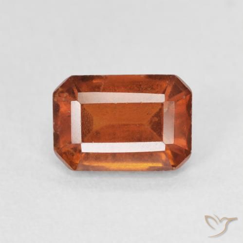 1.69ct Natural Naranja rojizo granate hessonita, corte esmeralda, VS-SI