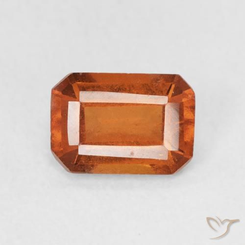 1.19ct Natural Naranja fuego granate hessonita, corte esmeralda, VS-SI