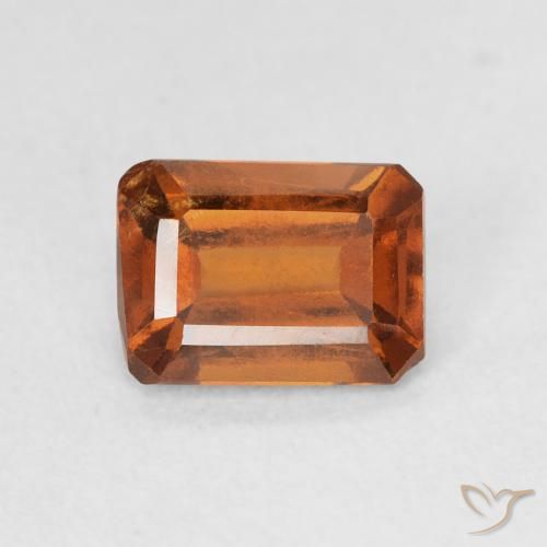 1.10ct Natural Naranja oscuro granate hessonita, corte esmeralda, VVS-VS