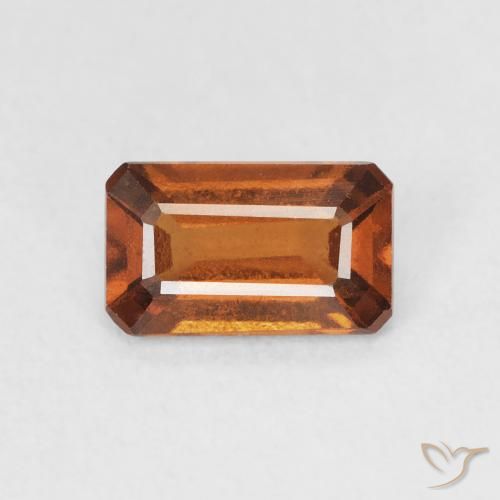 1.23ct Natural Naranja oscuro granate hessonita, corte esmeralda, VVS-VS