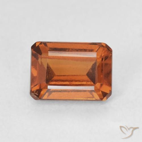 1.43ct Natural Medium Dark-Orange granate hessonita, corte esmeralda, VVS-VS