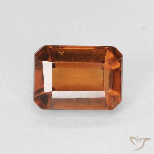 1.50ct Natural Naranja oscuro granate hessonita, corte esmeralda, VVS-VS