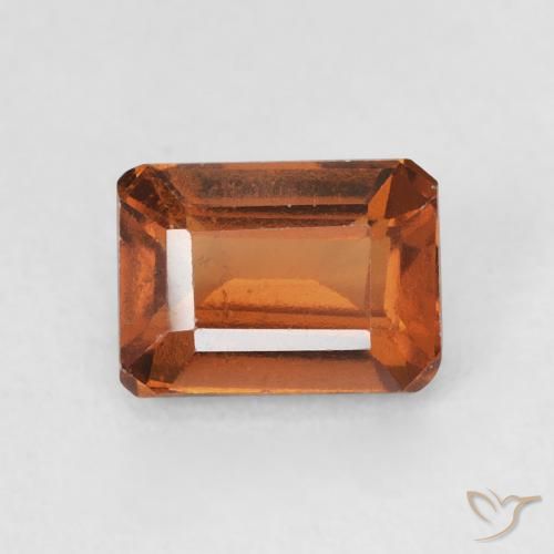 1.50ct Natural Medium Dark-Orange granate hessonita, corte esmeralda, VVS-VS