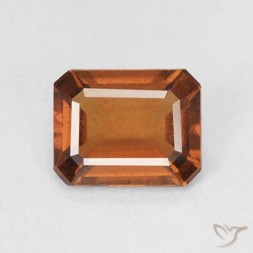 1.27ct Natural Medium Dark-Orange granate hessonita, corte esmeralda, VVS-VS