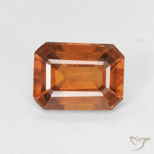 1.48ct Natural Medium Dark-Orange granate hessonita, corte esmeralda, VVS-VS