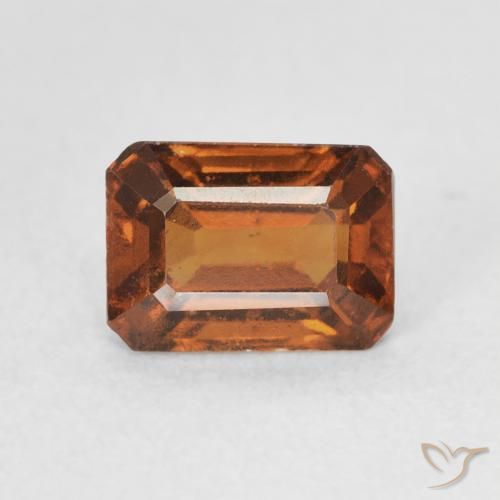 1.50ct Natural Naranja medio granate hessonita, corte esmeralda, VVS-VS