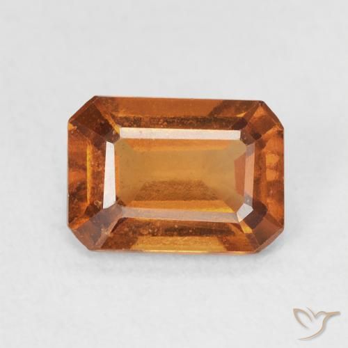 1.50ct Natural Naranja oscuro granate hessonita, corte esmeralda, VVS-VS
