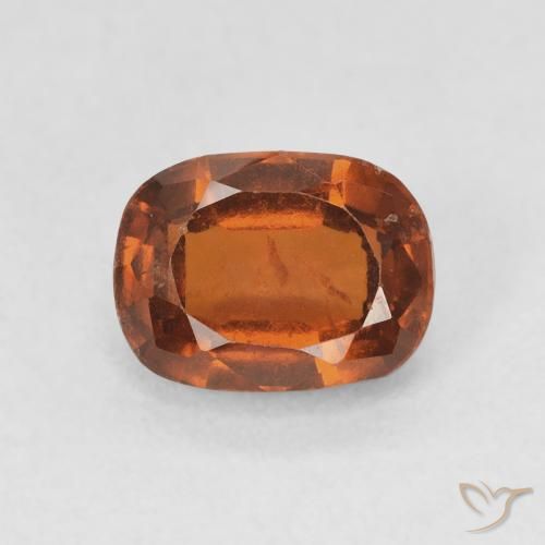 2.01ct Natural Naranja oscuro granate hessonita, Forma Cojín, VS-SI