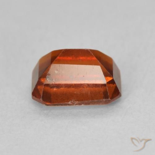 Granate Hessonita Naranja oscuro natural de 1.41 ct, Corte Octágono / Esmeralda, VS