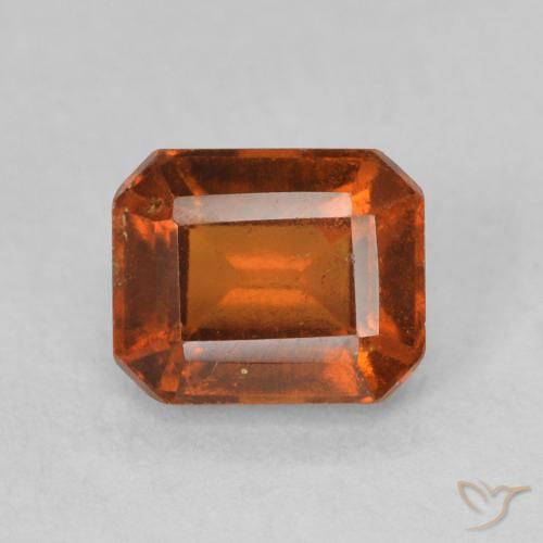 1.27ct Natural Naranja oscuro Granate Hessonita, corte esmeralda, VS