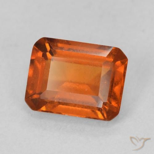 granate hessonita Naranja rojizo natural de 1.56 ct, Corte Octágono / Esmeralda, VS