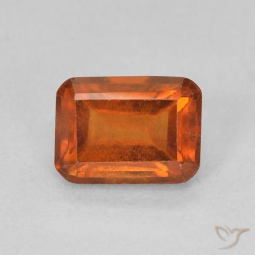 1.28ct Natural Naranja rojizo granate hessonita, corte esmeralda, VS