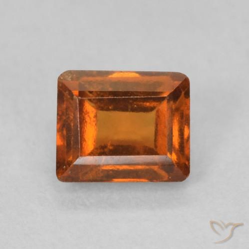 0.66ct Natural Naranja medio granate hessonita, Corte Baguette, VS