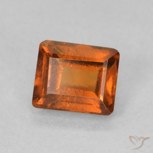 granate hessonita Naranja medio natural de 0.66 ct, Corte Baguette, VS