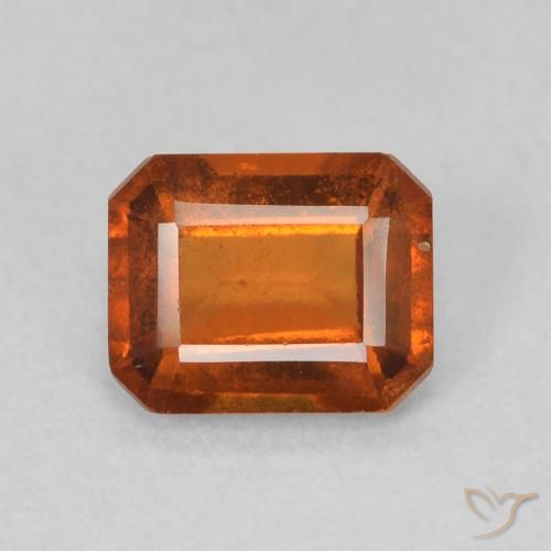 1.07ct Natural Naranja medio granate hessonita, corte esmeralda, VS