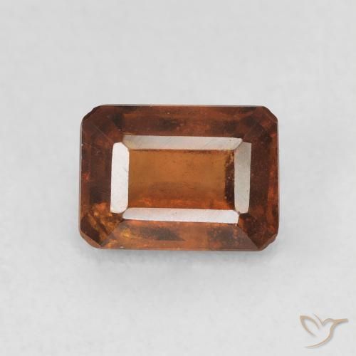 1.38ct Natural Naranja fuego granate hessonita, corte esmeralda, VS