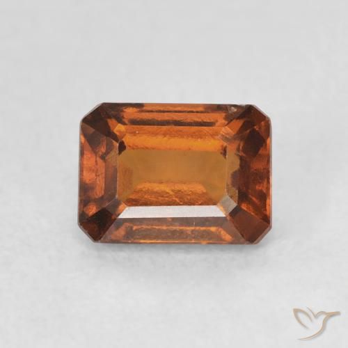 1.38ct Natural Naranja rojizo granate hessonita, corte esmeralda, VS