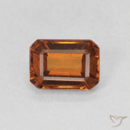 1.14ct Natural Naranja medio granate hessonita, corte esmeralda, VVS-VS