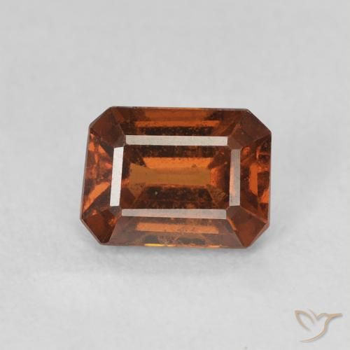 1.18ct Natural Naranja medio granate hessonita, corte esmeralda, VVS-VS