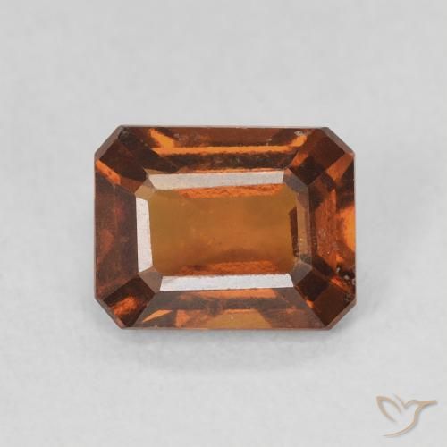 1.50ct Natural Naranja oscuro granate hessonita, corte esmeralda, VVS-VS