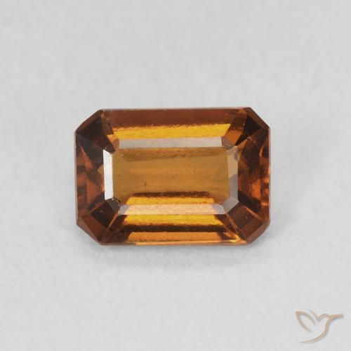 0.91ct Natural Naranja marrón granate hessonita, corte esmeralda, VVS-VS