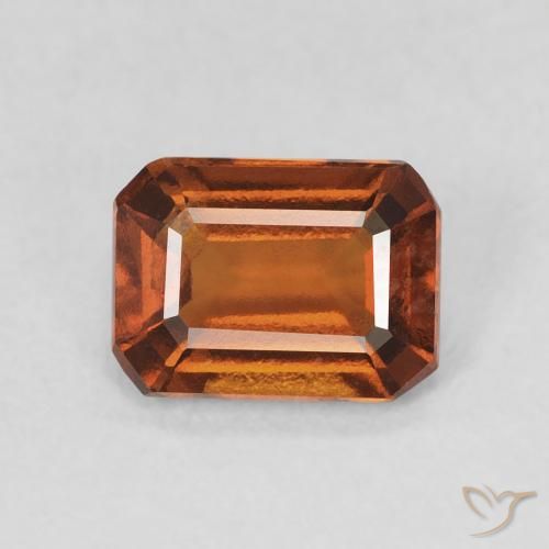 1.32ct Natural Naranja oscuro granate hessonita, corte esmeralda, VVS-VS