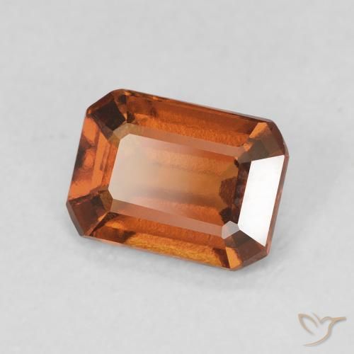 granate hessonita Naranja oscuro natural de 1.32 ct, Corte Octágono / Esmeralda, VVS-VS