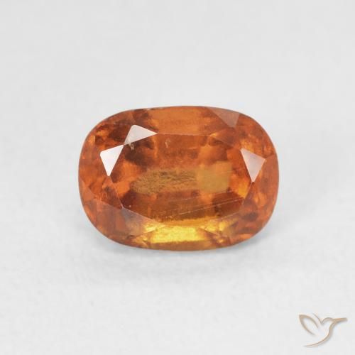 1.43ct Natural Naranja oscuro granate hessonita, Forma Cojín, VS
