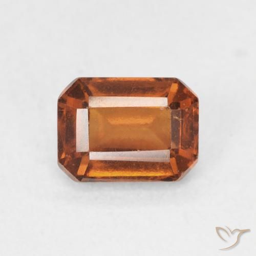 1.06ct Natural Naranja oscuro granate hessonita, corte esmeralda, VS