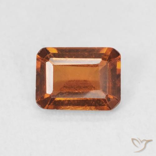 0.86ct Natural Naranja oscuro granate hessonita, corte esmeralda, VS