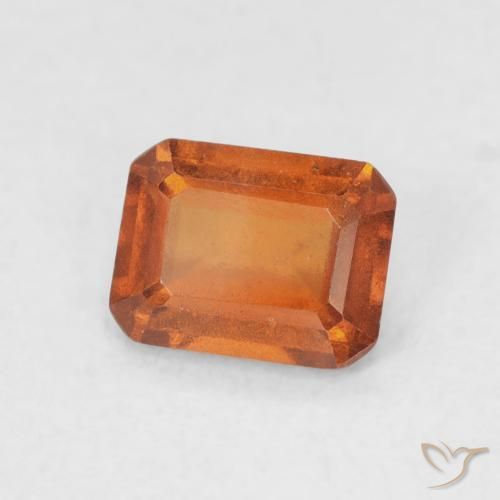 granate hessonita Naranja oscuro natural de 0.90 ct, Corte Octágono / Esmeralda, VVS-VS
