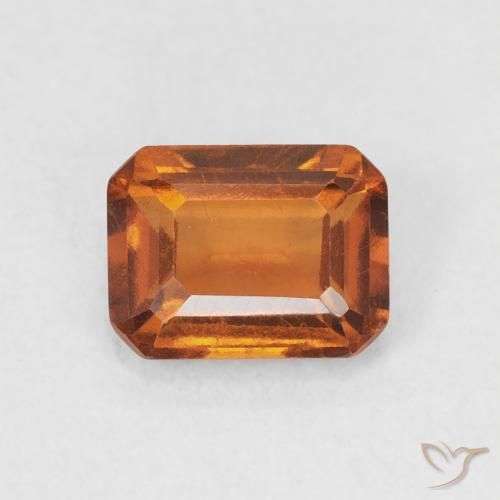 1.12ct Natural Medium Dark-Orange granate hessonita, corte esmeralda, VVS-VS