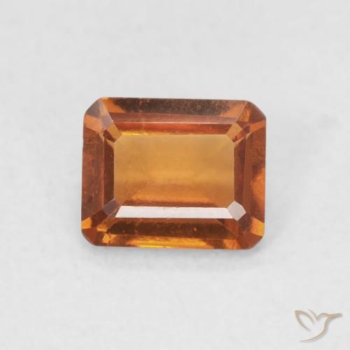 0.82ct Natural Medium Dark-Orange granate hessonita, corte esmeralda, VVS-VS