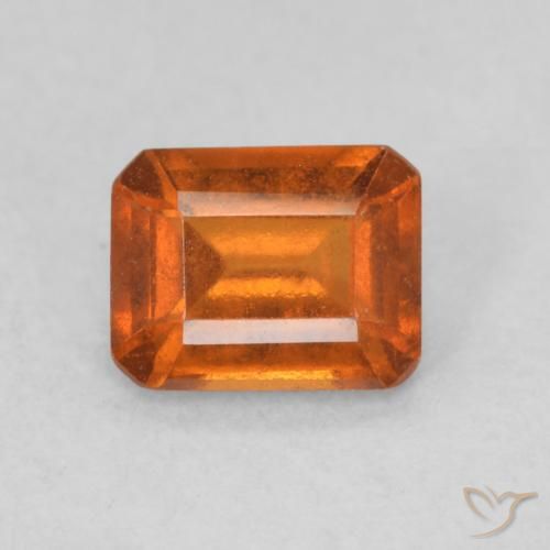 1.00ct Natural Medium Dark-Orange granate hessonita, corte esmeralda, VS