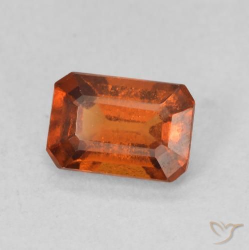 granate hessonita Naranja oscuro natural de 0.90 ct, Corte Octágono / Esmeralda, VS
