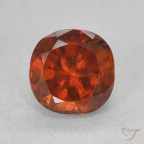 0.87ct Natural Naranja rojizo granate hessonita, Forma Cojín, VS
