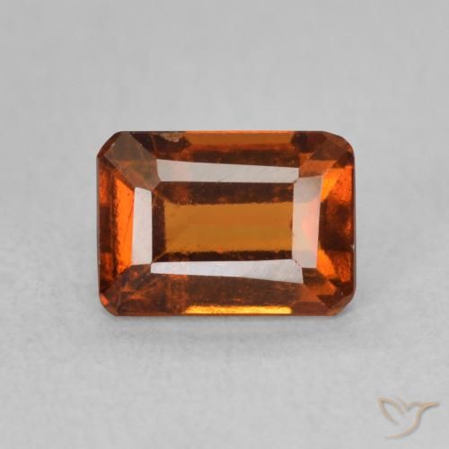 1.34ct Natural Naranja fuego granate hessonita, corte esmeralda, VS