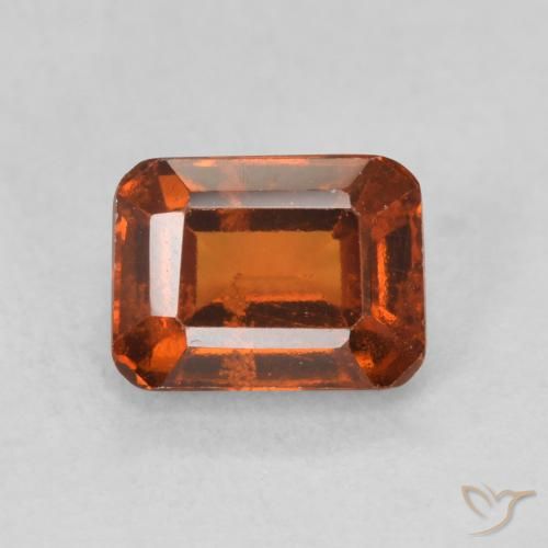 1.41ct Natural Naranja medio granate hessonita, corte esmeralda, VS