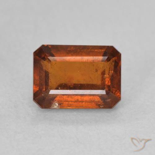 1.42ct Natural Naranja rojizo granate hessonita, corte esmeralda, VS-SI