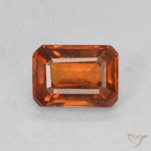 1.31ct Natural Naranja rojizo granate hessonita, corte esmeralda, VS-SI