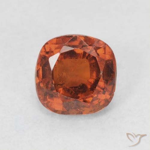 0.96ct Natural Naranja rojizo granate hessonita, Forma Cojín, VS