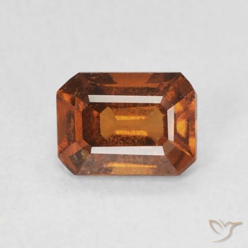 1.02ct Natural Naranja oscuro granate hessonita, corte esmeralda, VVS